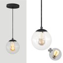 Ver imagem 1 de Pendente Preto C/ Globo de Vidro Cristal de 14cm + Led 2w