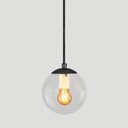 Ver imagem 2 de Pendente Preto C/ Globo de Vidro Cristal de 14cm + Led 2w