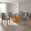 Ver imagem 1 de Mesa de Jantar com 4 Cadeiras MDF Espanha Cinamomo Grafite