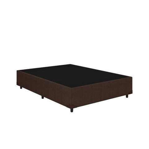 Cama Base Box Casal Marrom Colchão Freedom Molas Ensacadas 138x188 - Ortobom