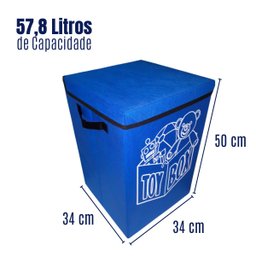 Cesto Baú Porta Brinquedos Infantil Montessoriano 34x50x34:azul - 4