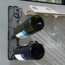 Ver imagem 2 de Suporte 3 Garrafas de Vinho para Parede Aramada Preta Adega Espumante Suporte Cube