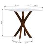 Mesa de Jantar Tiê Tampo Quadrado 80x80 Amêndoa/Branco - 2
