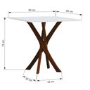 Ver imagem 2 de Mesa de Jantar Tiê Tampo Quadrado 80x80 Amêndoa/Branco