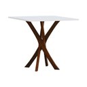 Ver imagem 1 de Mesa de Jantar Tiê Tampo Quadrado 80x80 Amêndoa/Branco