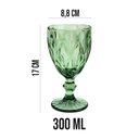 Ver imagem 4 de Jogo 6 Taças de Vidro Diamond Diamante Verde 300ml Água Class Home