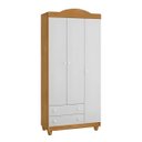 Ver imagem 2 de Roupeiro Lara Mdf 3 Portas Elegante Resistente Design Clean:nature/branco