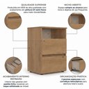 Ver imagem 5 de Mesa de Cabeceira 2 Gavetas 48x68cm Condessa Yescasa Marrom/Nogal