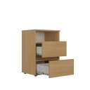 Ver imagem 4 de Mesa de Cabeceira 2 Gavetas 48x68cm Condessa Yescasa Marrom/Nogal