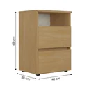 Ver imagem 3 de Mesa de Cabeceira 2 Gavetas 48x68cm Condessa Yescasa Marrom/Nogal
