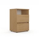 Ver imagem 2 de Mesa de Cabeceira 2 Gavetas 48x68cm Condessa Yescasa Marrom/Nogal