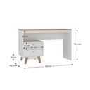 Ver imagem 4 de Mesa Escrivaninha 2 Gavetas Office Branco/nogal - Hecol