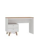 Ver imagem 3 de Mesa Escrivaninha 2 Gavetas Office Branco/nogal - Hecol