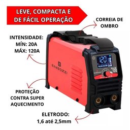 Maquina Inversora de Solda Elétrica Portátil Bambozzi Bivolt - 5 Maquina Inversora de Solda Elétrica Portátil Bambozzi Bivolt - 5