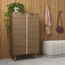 Ver imagem 1 de Sapateira Armário Multiuso 2 Portas 3 Prateleiras 9 Pares Hall de Entrada - Nature Off