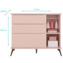 Ver imagem 3 de Cômoda e Guarda Roupa com Mesa de Apoio Alice Rosa Acetinado - Phoenix baby