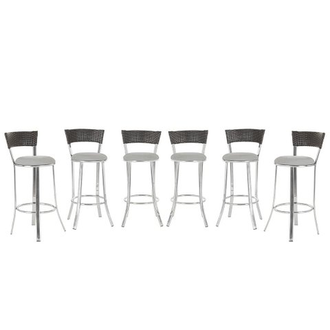 Kit Banqueta Bistro para Bar, Cozinha, Balcão em Alumínio e Fibra Tc Zanutto 6 Unidades Argila