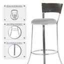 Ver imagem 4 de Kit Banqueta Bistro para Bar, Cozinha, Balcão em Alumínio e Fibra Tc Zanutto 6 Unidades Argila