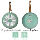 Ver imagem 4 de Frigideira Antiaderente Revestimento Cerâmica 22cm Sahara Chama Verde - Casambiente