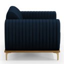 Ver imagem 6 de Poltrona Decorativa Base De Madeira Com Pés D'Ouro Molino D02 Veludo Azul Oxford C-304 - Lyam