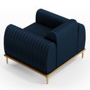 Ver imagem 7 de Poltrona Decorativa Base De Madeira Com Pés D'Ouro Molino D02 Veludo Azul Oxford C-304 - Lyam