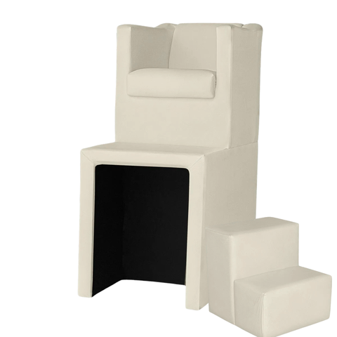 Kit Pedicure Poltrona Corano com Escada sem Mocho Bege