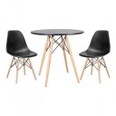 Ver imagem 1 de Kit Mesa Jantar Eiffel 80cm Preta + 2 Cadeiras Eames Eiffel
