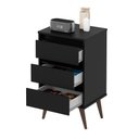 Ver imagem 3 de Mesa de Cabeceira Retro 3 Gavetas Preto Wood e J