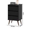 Ver imagem 4 de Mesa de Cabeceira Retro 3 Gavetas Preto Wood e J