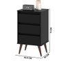 Mesa de Cabeceira Retro 3 Gavetas Preto Wood e J - 4