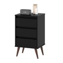 Ver imagem 2 de Mesa de Cabeceira Retro 3 Gavetas Preto Wood e J