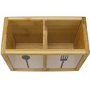 Ver imagem 3 de Porta Talher Duplo em Bambu e Acrílico 18x13cm