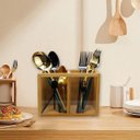 Ver imagem 5 de Porta Talher Duplo em Bambu e Acrílico 18x13cm