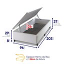 Ver imagem 7 de Conjunto Box Baú Branco Cairo Cinza Molas Ensacadas Solteiro 96x203x71 - King House
