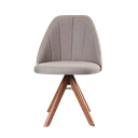 Ver imagem 4 de Cadeira Mariana com Base Giratória de Madeira Maciça Tecido Linho Bege