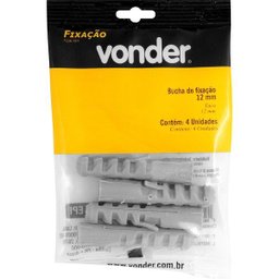 Bucha de Fixação 12 mm Cartela com 4 peças Vonder - 1