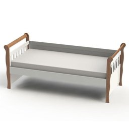 Quarto de Bebê Ariel 4 Portas Berço Mirelle com Colchão e Cama Babá Julia Branco Acetinado Amadeirad - 5