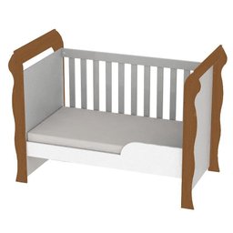 Quarto de Bebê Ariel 4 Portas Berço Mirelle com Colchão e Cama Babá Julia Branco Acetinado Amadeirad - 3