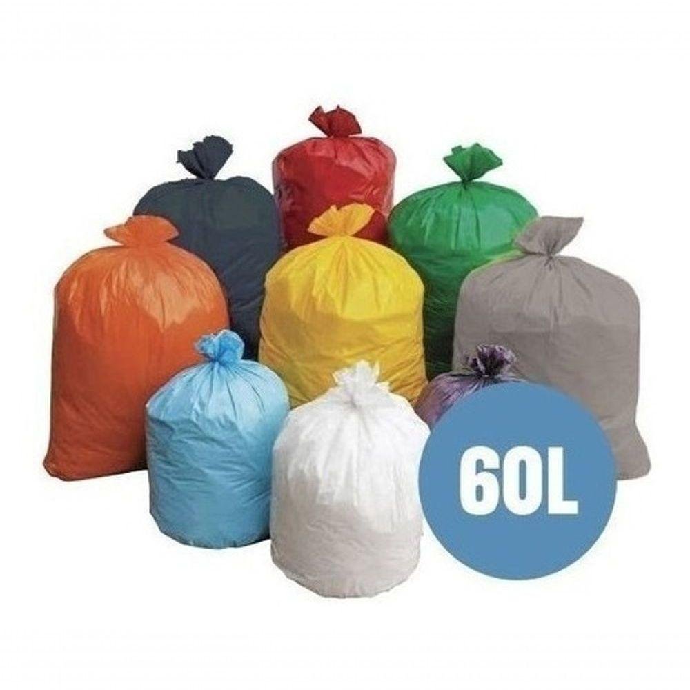Saco de Lixo 60 Litros Coloridos - Pacote com 50un - 1