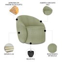 Ver imagem 3 de Poltrona Sala Decorativa Redonda 91cm Steve Boucle Pistache I01 - Mpozenato