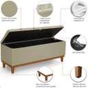 Ver imagem 6 de Recamier Baú Dubai Corino Bege Casal 1,30m Estofado Base Madeira