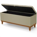 Ver imagem 2 de Recamier Baú Dubai Corino Bege Casal 1,30m Estofado Base Madeira