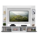 Ver imagem 2 de Estante Com Suporte Tv 65" Portas C/ Espelho Oslo Multimóveis V3382 Branca/Preta Branco/Preto