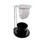 Kit Café Gourmet Xícara Pires Esmaltada Preto e Mini Coador e Suporte Panache - 1
