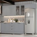 Ver imagem 2 de Cozinha Modulada 7 Pecas 280 Cm Ce791 Americana Cinza Calcare Henn