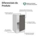 Ver imagem 2 de Balcão Vik 1 Porta sem Gavetas MDP 40cm Branco e Cinza Madesa