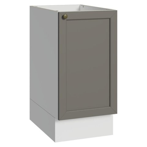 Balcão Vik 1 Porta sem Gavetas MDP 40cm Branco e Cinza Madesa