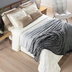 Cobertor Queen Fluffy Manta Flannel Ultrasoft - Grafito - 3
