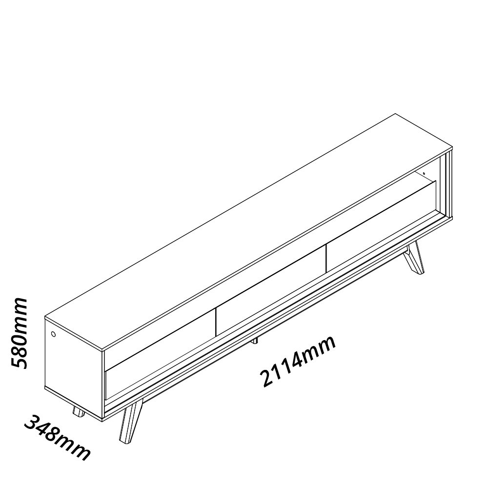 Painel E Rack Led Requinte 220 Off White Impressão Ripado 3D Cinza Gelius - 2