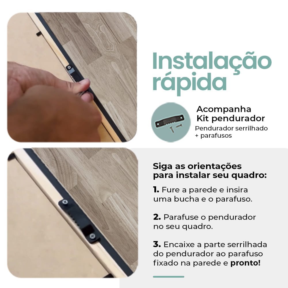 Kit 3 Quadros para Decoração Formas Minimalista Moderno Sala 50x70 com Moldura - 8